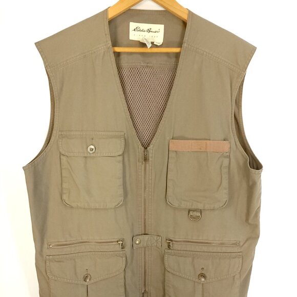 Eddie Bauer Vest Men's Med Full Zip Photography Safari Multi Pocket Distressed - Picture 1 of 11